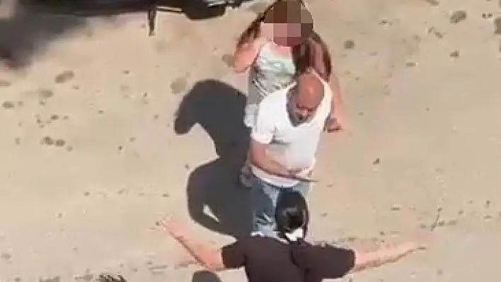 Sinir krizi geçirdi küçük kızını  bıçakla kovaladı!