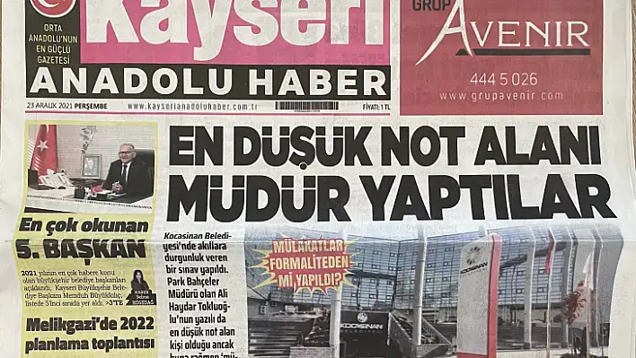 Kocasinan Belediyesi'nde sınav skandalı