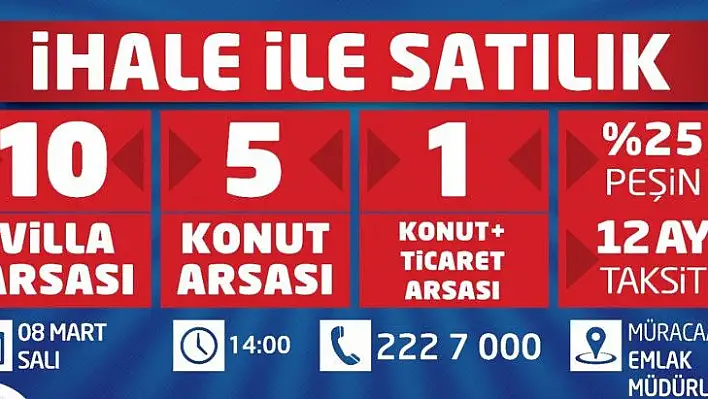 Yüzde 25 peşin, 12 ay taksitli yatırım fırsatı!