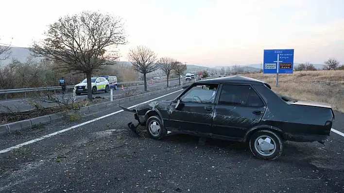Nevşehir'de kontrolden çıkan otomobil takla attı