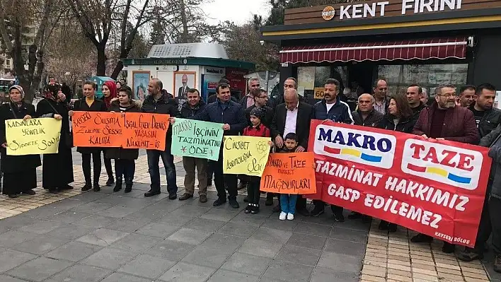 Makro Market'te işten çıkarılan işçiler tazminatlarını istedi