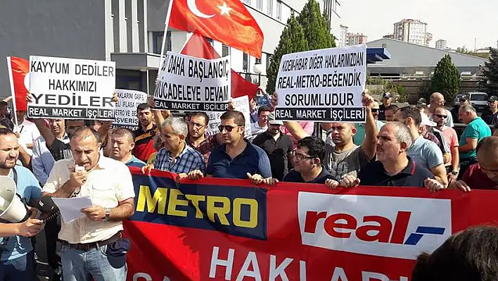 Market işçileri Kayseri'de eyleme geldi!