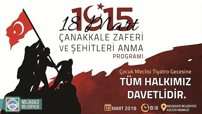 Melikgazi Belediyesi Çocuk Meclisinden Çanakkale Zaferi etkinliği