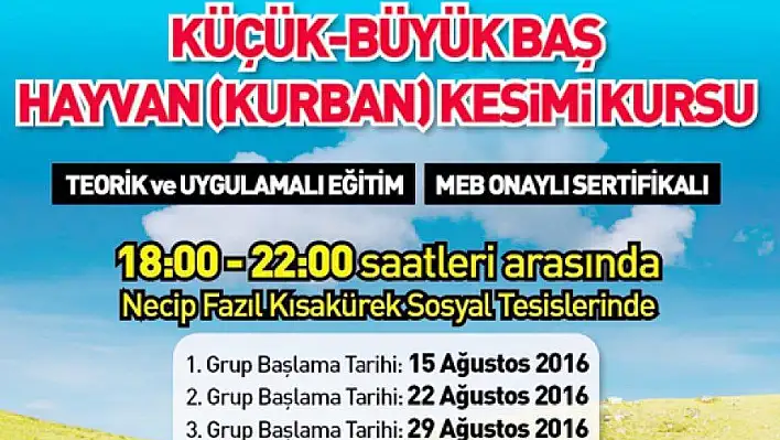 Melikgazi'den kurban kesim kursu