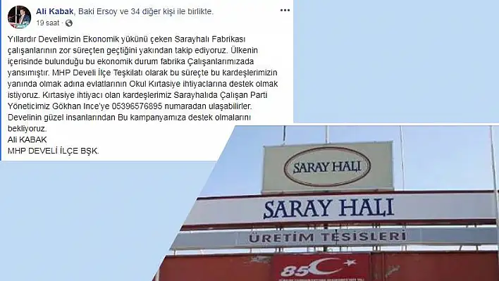 MHP Develi'den eğitime destek kampanyası  