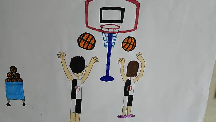 Minik sporcular basketbol ve sanatı buluşturdu