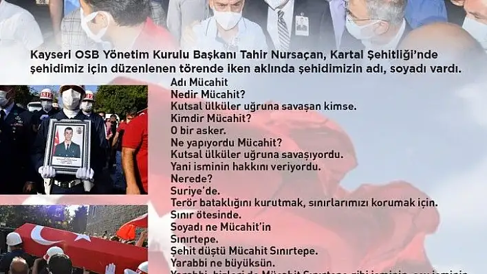 Nursaçan'dan İdlib şehidi paylaşımı...