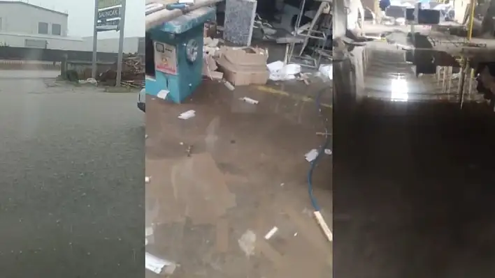 OSB'deki fabrikayı su bastı!