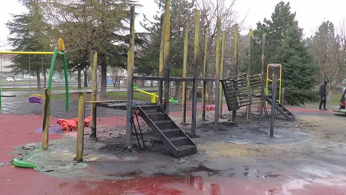 Park Yandı! Oyuncaklar Kül Oldu...Polis soruşturma başlattı