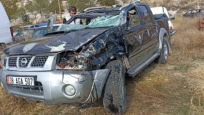 Pikap takla attı, sürücü ağır yaralandı