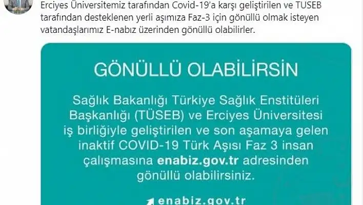 Covid-19 aşısı için nasıl gönüllü olunacak?