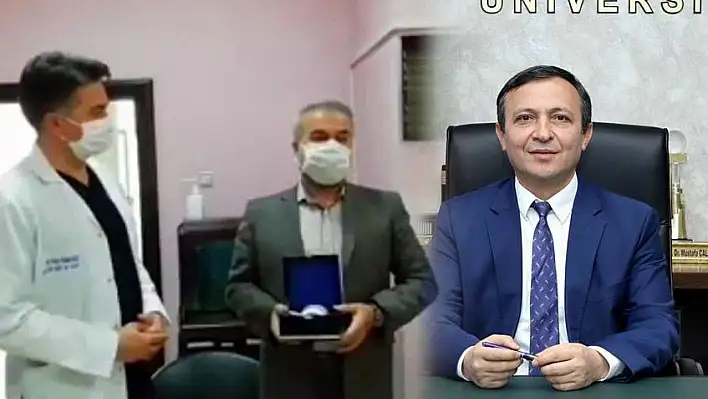 Rektör Mustafa Çalış'dan Prof. Dr. İsmail Kayar'a teşekkür