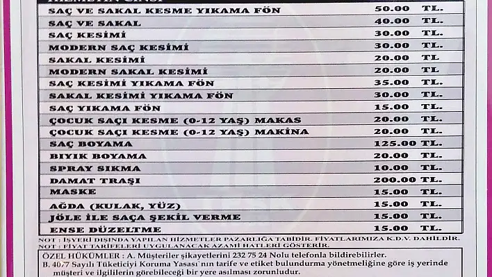 Saç ve sakal kesimine zam geldi