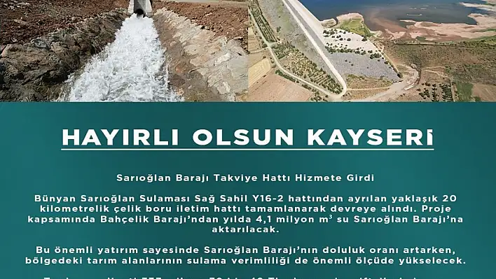 Çİftçiye müjde: 20 kilometrelik takviye hattı tamamlandı