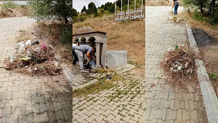 Şehitler Çeşmesi'nin bulunduğu alanda temizlik