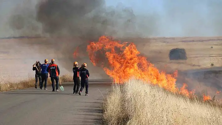 Sivas'ta çıkan anız yangını korkuttu