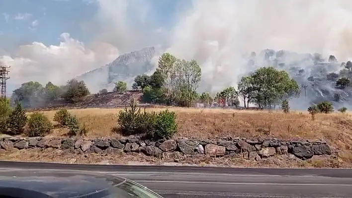 Sivas'ta makilik alandaki yangına müdahale ediliyor