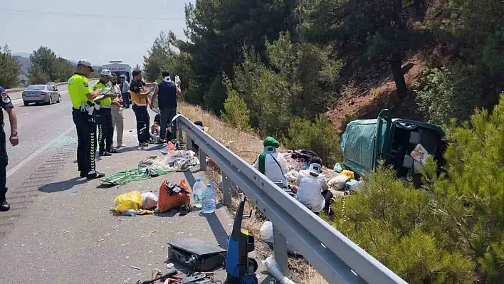 Yoldan çıkan minibüs takla attı: 13 yaralı