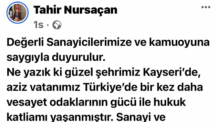 Tahir Nursaçan'dan flaş mahkeme kararı açıklama…