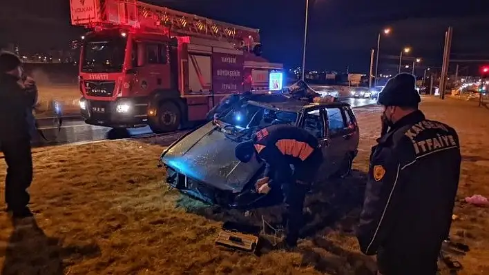 Takla atan otomobilden sağ çıktı