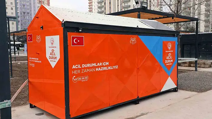 Talas Belediyesi'nden acil durum konteyneri