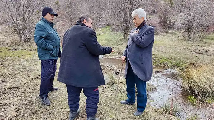 Talas'ta sulama kanalı mesaisi...