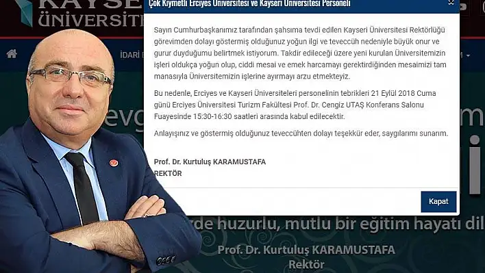 Tebriklerin işlerini aksattığını söyleyen yeni Rektör'den toplu tebrik programı 