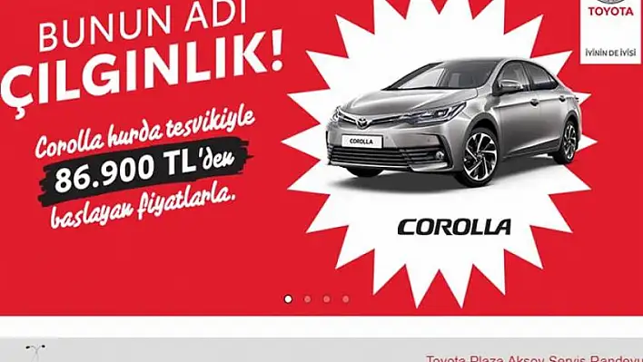 Toyota Plaza Aksoy'dan sadece Ekim ayına özel 'çılgın' kampanya