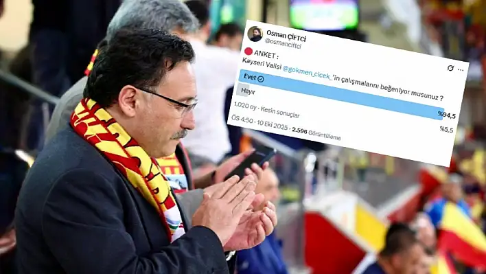 Vali Gökmen Çiçek anketinde yüzde 95 beğeni
