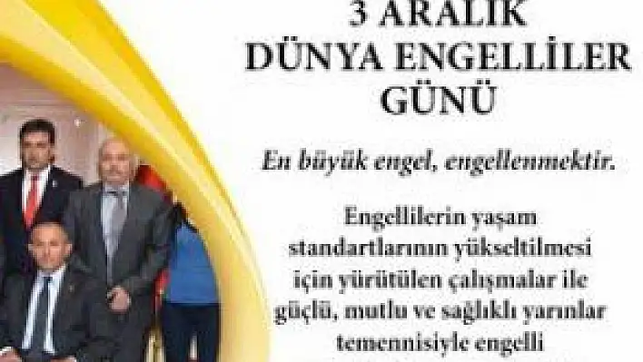 VALİ ORHAN DÜZGÜN'ÜN 'DÜNYA ENGELLİLER GÜNÜ' MESAJI