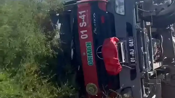Yangına müdahaleye giden arazöz devrildi