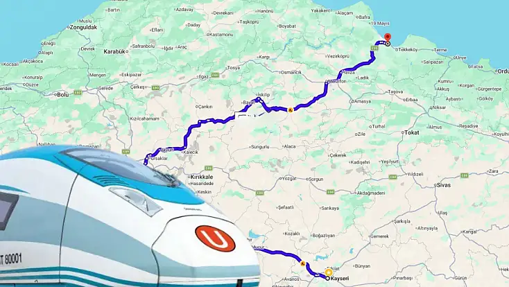 Kayseri-Samsun arası kısalıyor! Ulaşım 4 saat 15 dakika olacak