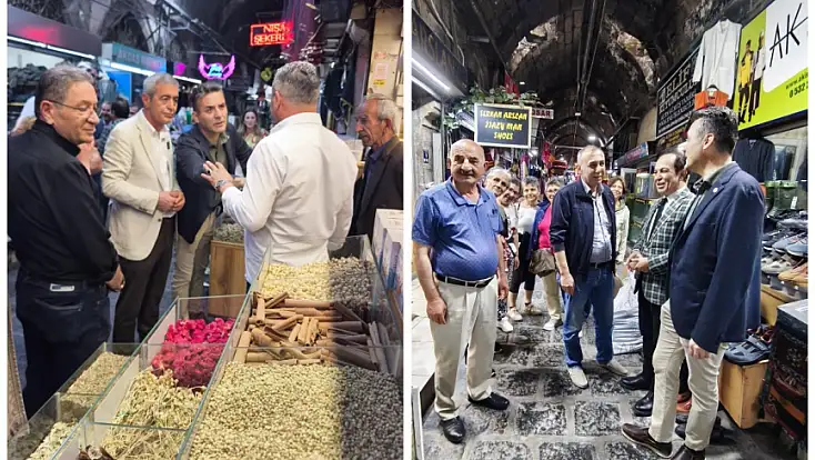 Kayseri'de selin vurduğu 800 yıllık çarşıda dert dinlediler