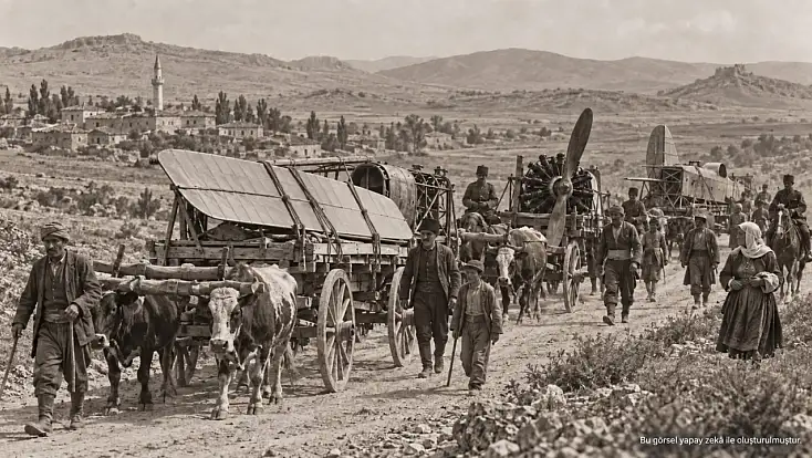 Parçaları kağnılarla taşınan uçak fabrikası…