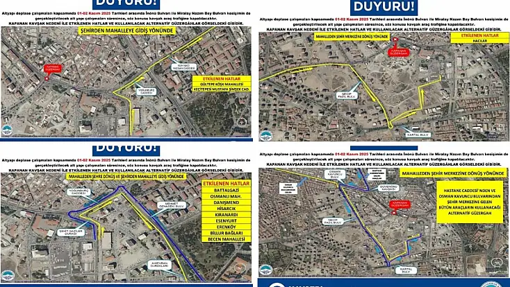 Sürücüler dikkat! Kayseri'de bu yollar trafiğe kapatıldı