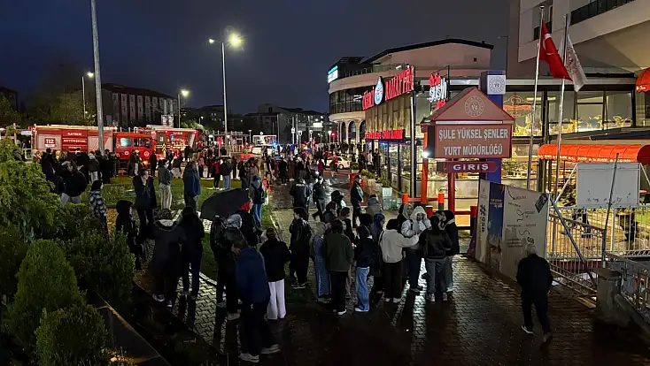 Talas'ta öğrenci yurdunda yangın paniği!