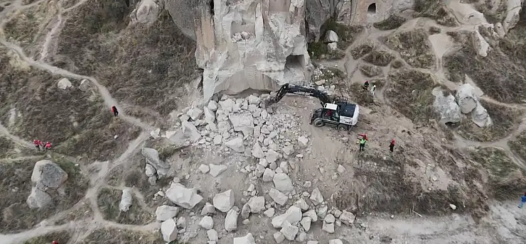 2 kişinin hayatını kaybettiği Göreme'de son durum havadan görüntülendi