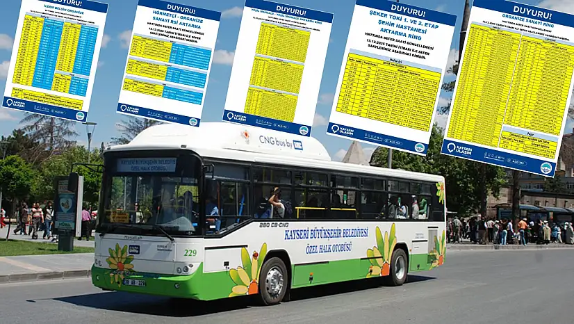 13 Aralık'tan itibaren bazı hatlarda sefer saatleri güncellendi