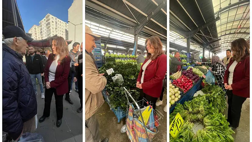 CHP Kayseri İl Başkanı Özer, çarşı pazarda dert dinledi: Vatandaş pazarda kiloyla değil, gramla, taneyle alışveriş yapıyor