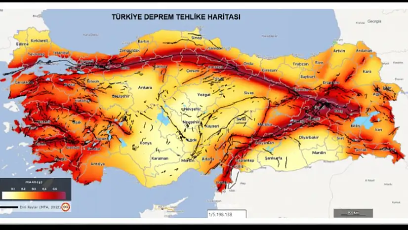 Deprem riskinin en az olduğu 20 il içinde Kayseri var mı?