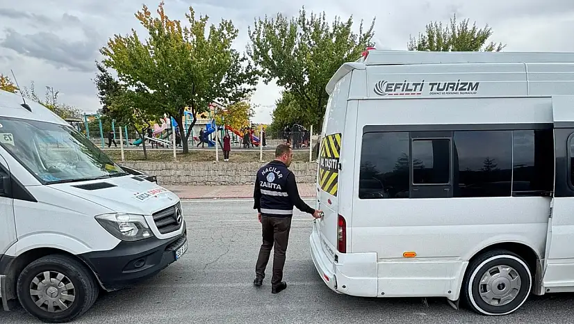 Hacılar'da servis araçları denetlendi