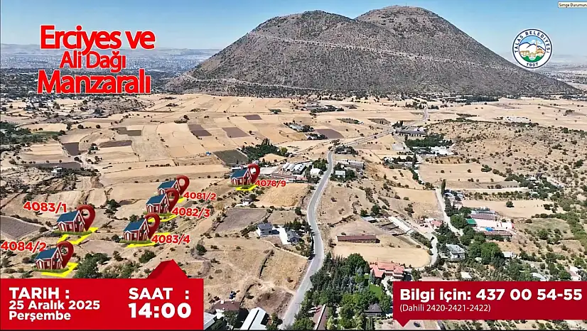Kayseri'de 30 villa parseli satılıyor