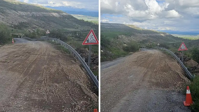 Kayseri'de bozulan yol onarılmaya başladı
