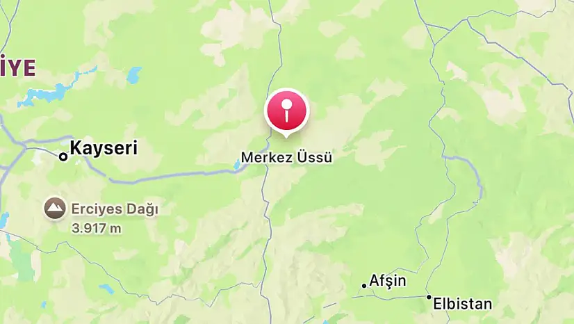 Kayseri'de gece saatlerinde deprem