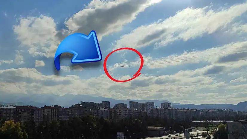 Kayseri'de gökyüzünde dikkat çeken görüntü!