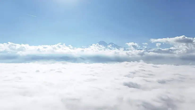 Kayseri'de hayran bırakacak manzara! Sis bulutlarının üzerinden kaydedildi