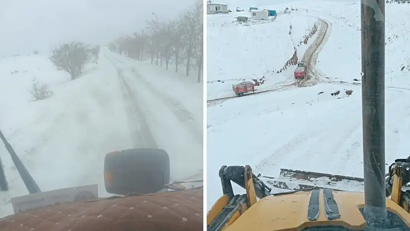 Kayseri'de o ilçeye gidecekler dikkat! Kar yağışı sürüyor