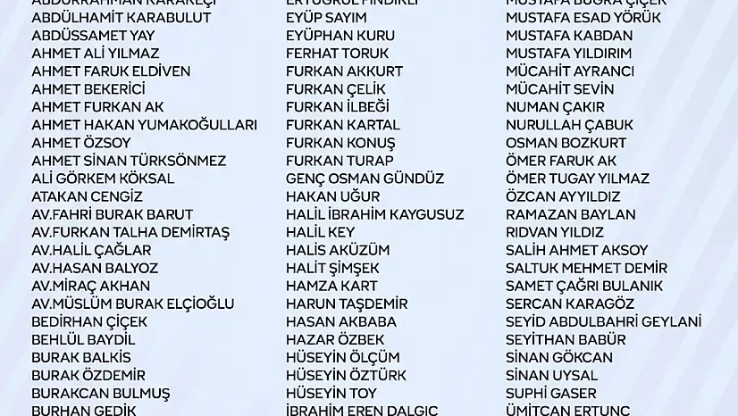 Kayseri'den 7 isim seçildi!