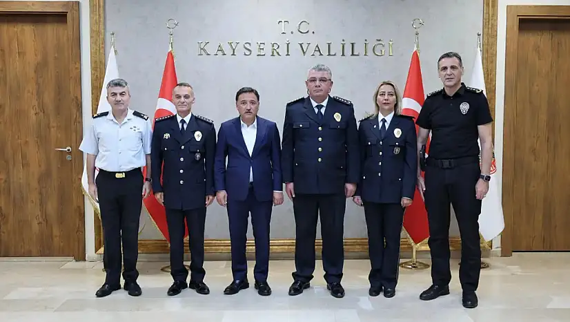 Kayseri'nin yeni emniyet müdürleri Vali'yi ziyaret etti!