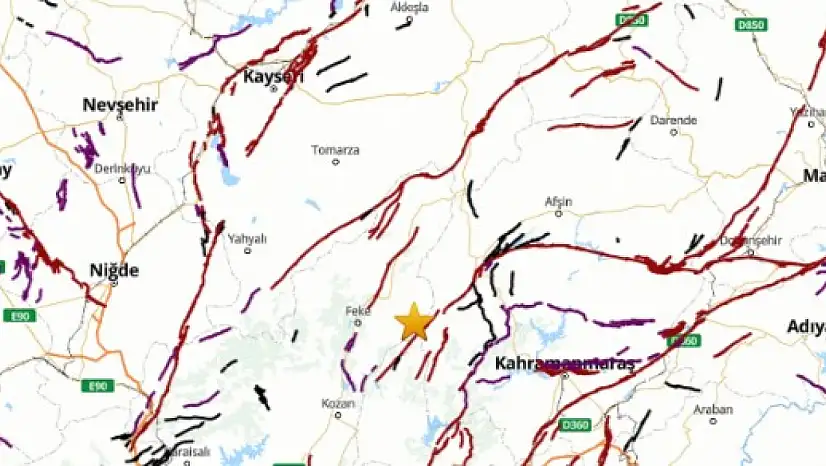Kayseri'ye 120 km uzaklıkta deprem!